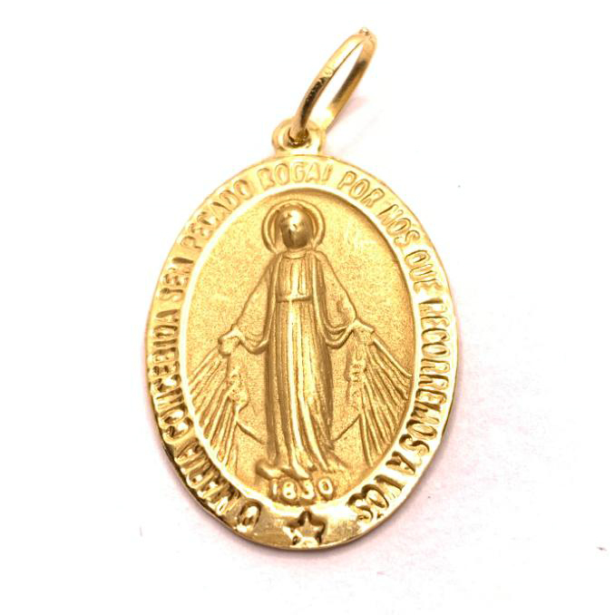 Medalha de Nossa Senhora das Graas em ouro 18k - 2MEO0080